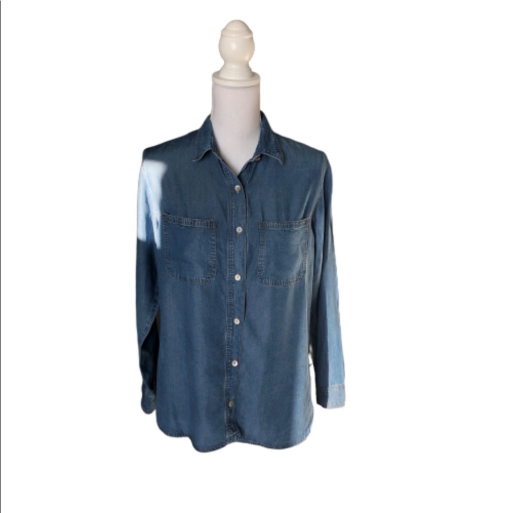 Blue Chambray Button Up Long Sleeve